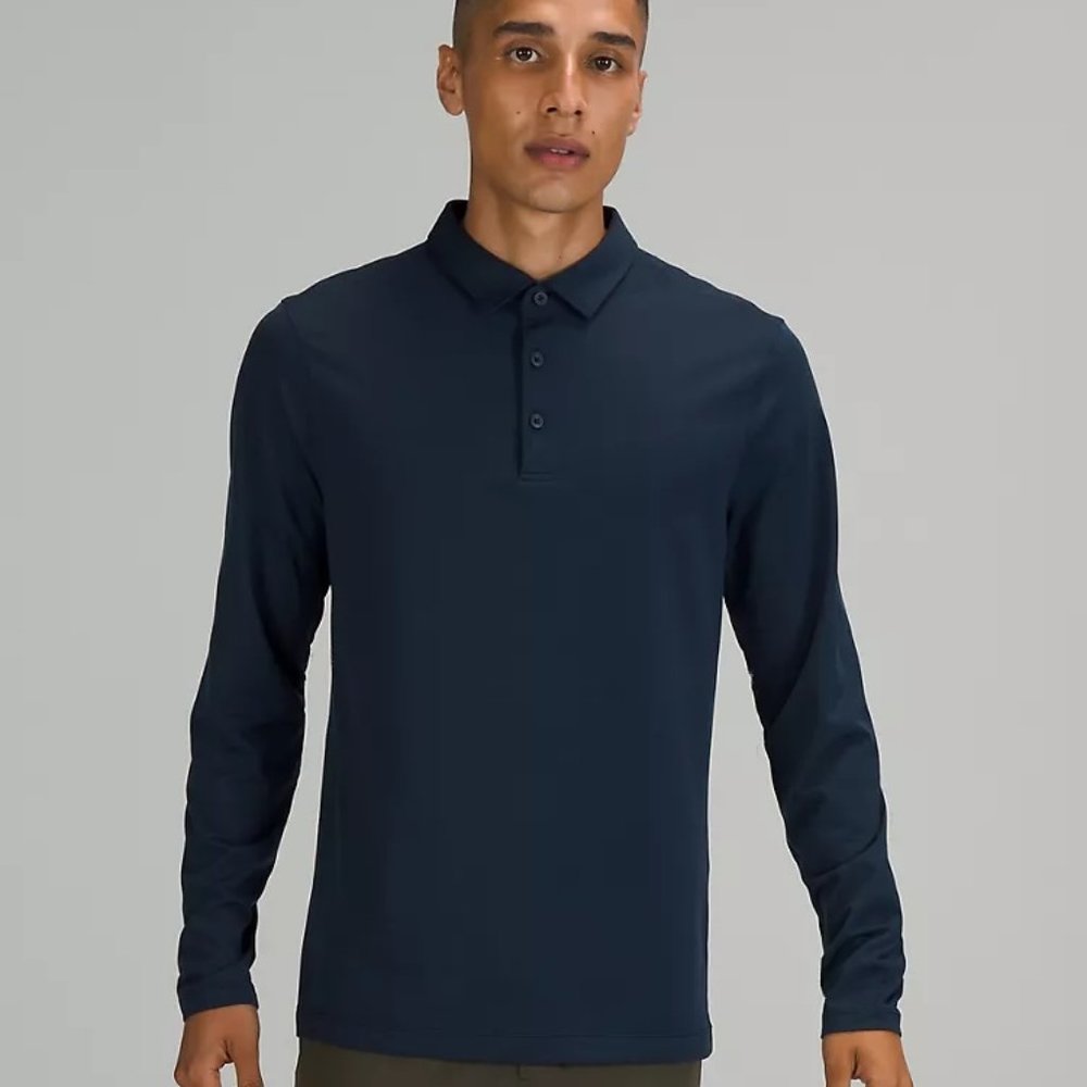 Men /  Polo / Lululemon / Evolution Long-Sleeve Polo Shirt *Pique Fabric / XL